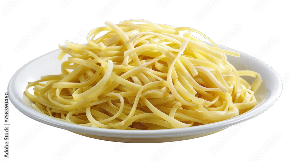 Garlic and Herb Spaghettion a plate isolated on transparent png background. Generative ai Garlic and Herb Spaghettion a plate isolated on transparent png background. Generative ai