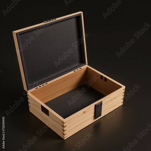  Jewelry wood box luxury mockup