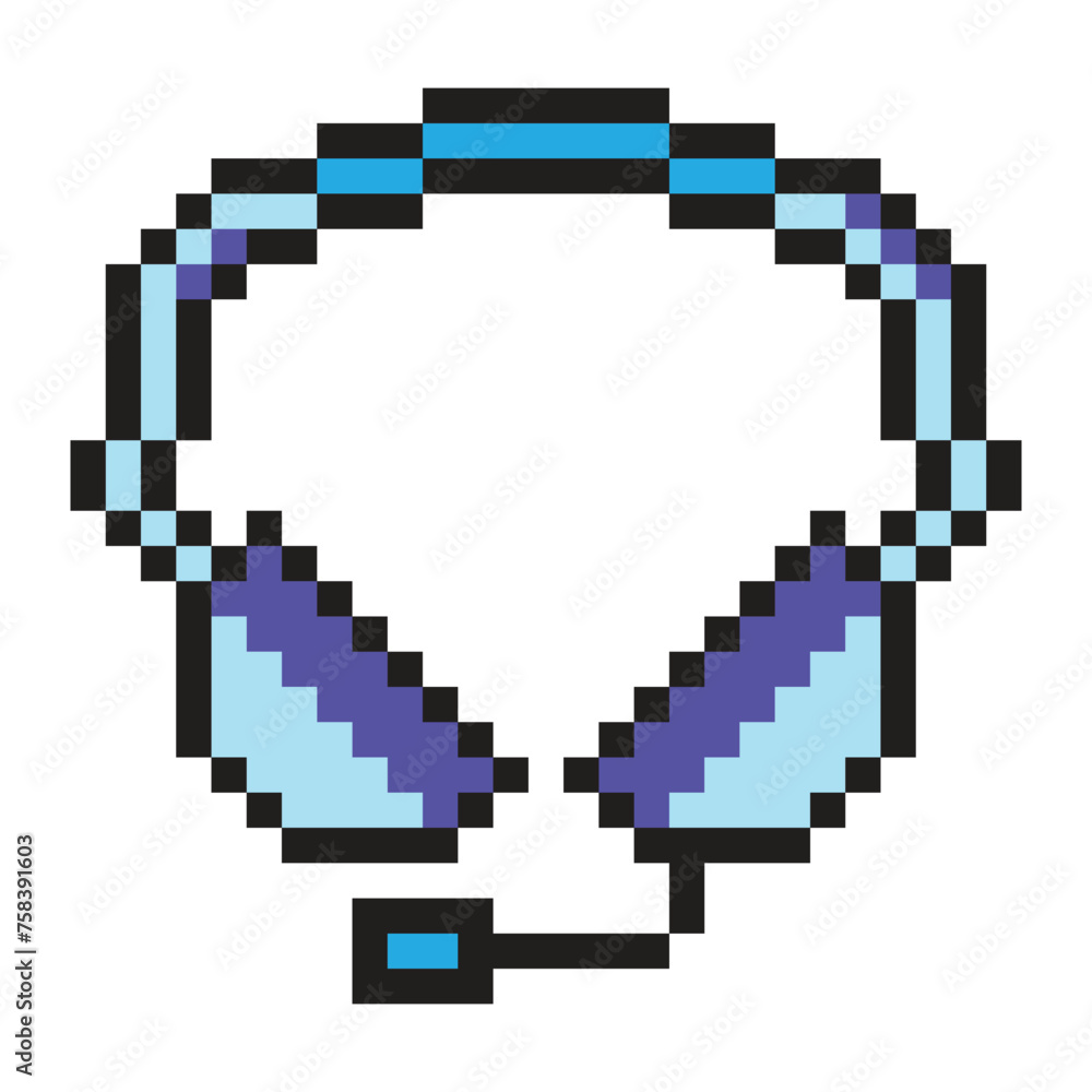 Headphone with pixel art style Headphone with pixel art style