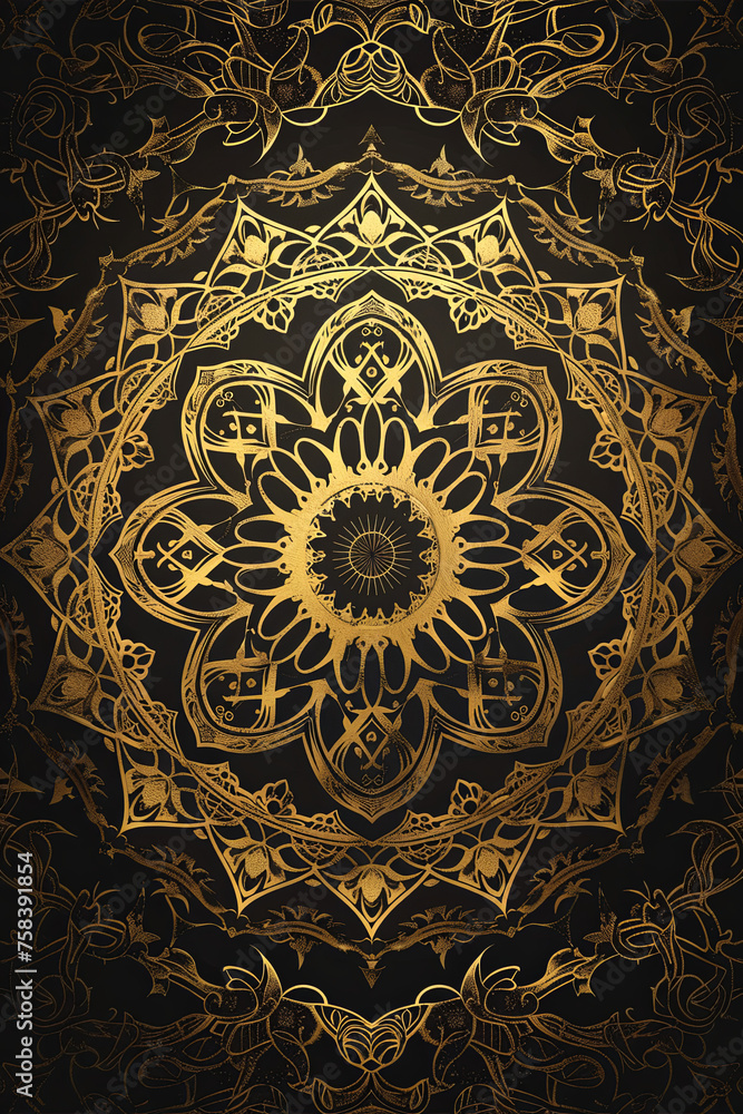 Greeting card for Ramadan festival in gold and elegant design Greeting card for Ramadan festival in gold and elegant design