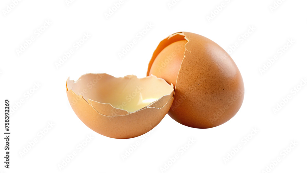 Broken eggshell on transparent background. Broken eggshell on transparent background.