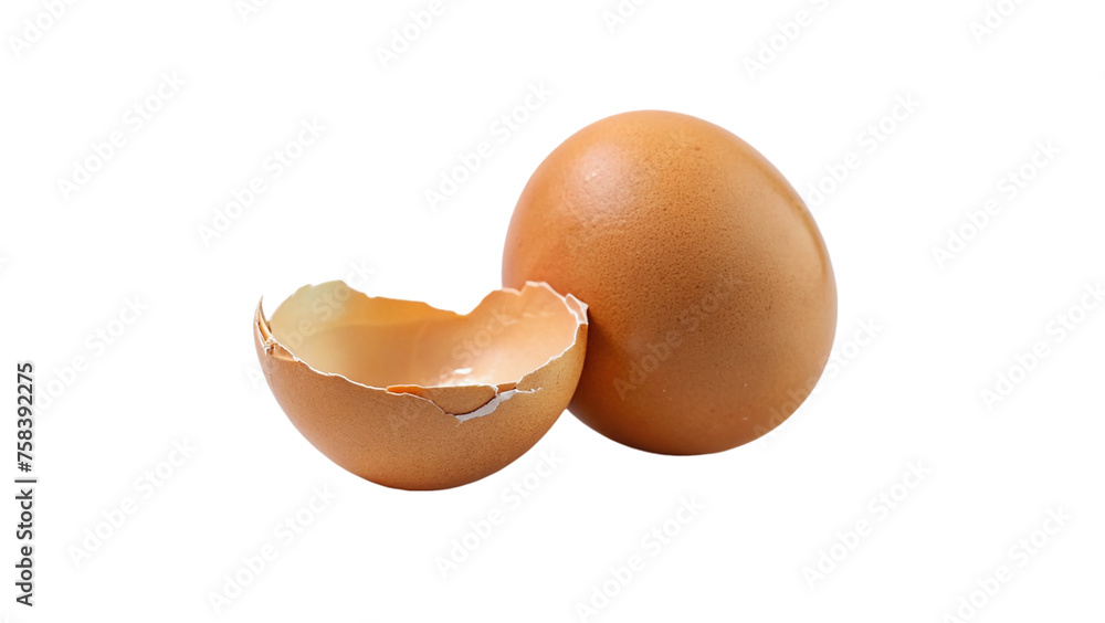Broken eggshell on transparent background. Broken eggshell on transparent background.
