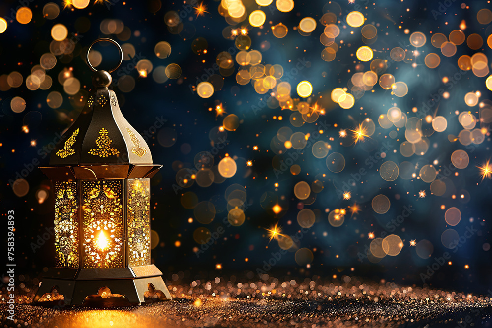 Greeting card for Ramadan festival in gold and elegant design Greeting card for Ramadan festival in gold and elegant design