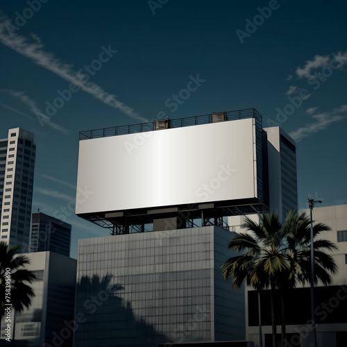 billboard on top of a mockup building
