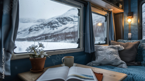 interior of a train cabin 