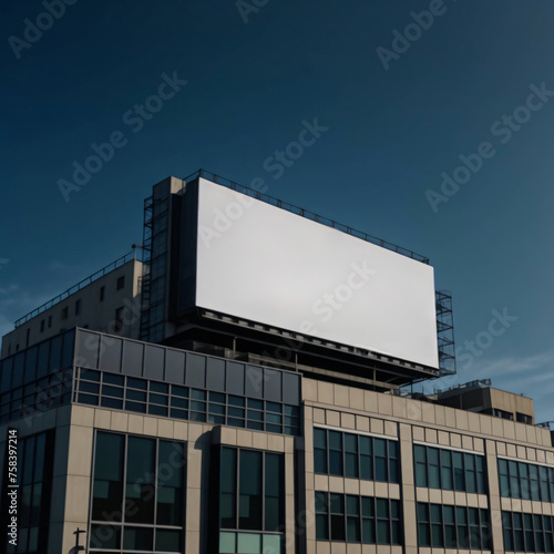 billboard on top of a mockup building