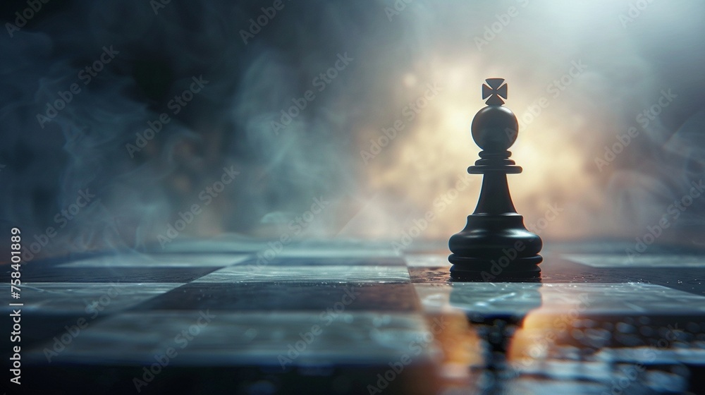 Fototapeta premium Creative Strategy Management: Chess Board with Pawns Reflecting Competition and Planning Process