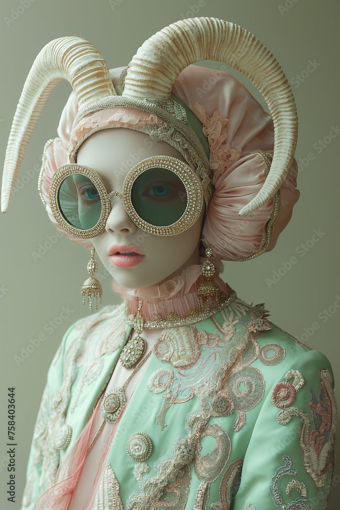 Surrealist Portrait with Religious Undertones. Generative AI image