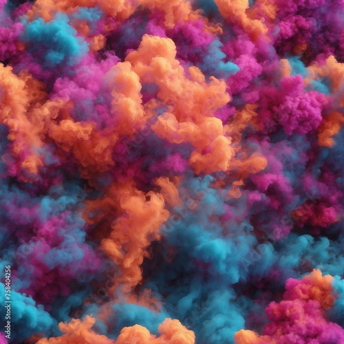 Background of colorful smoke fire, 3D full of style, full-screen image 