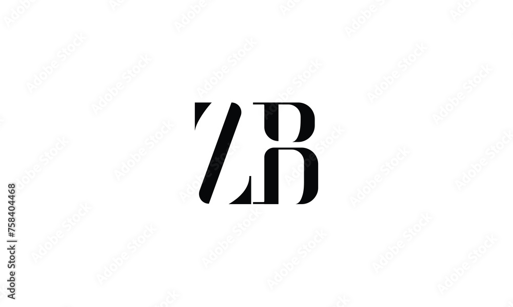 ZB, BZ, Z, B, Abstract Letters Logo Monogram ZB, BZ, Z, B, Abstract Letters Logo Monogram