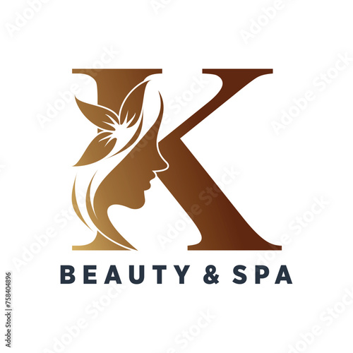 Vector letter k logo design for beauty with creative style
