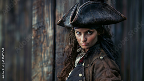 Pirate Woman with Hat on Ship © Sage Studios