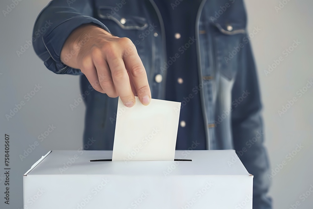 Person voting, casting a ballot. Generative AI Person voting, casting a ballot. Generative AI