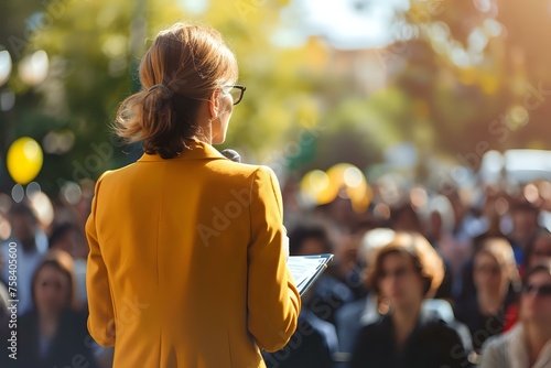 Speaking in front of people. Generative AI