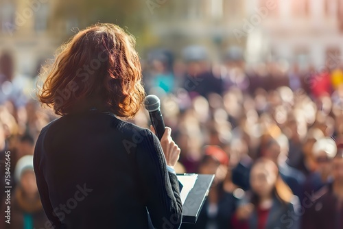 Speaking in front of people. Generative AI