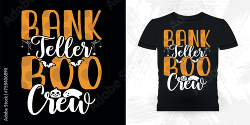 Halloween Lover Funny Loan Officer Retro Vintage Banker T-shirt Design