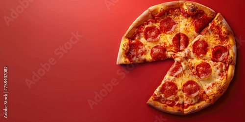 pepperoni pizza, copy space, banner