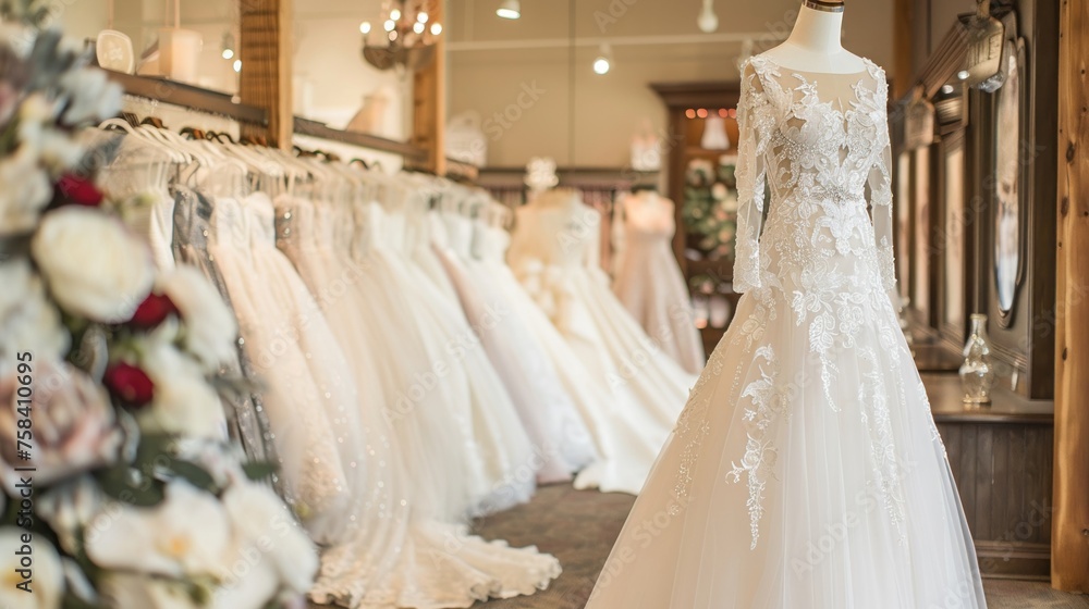 Christian bridal boutique with modest gowns and sacred atmosphere