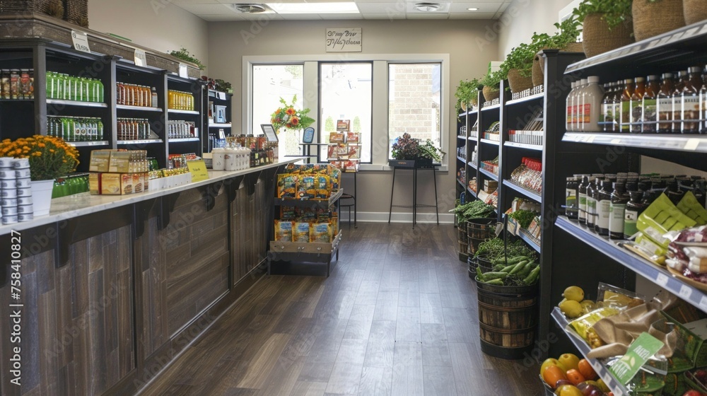 Christian health food store with nutritious products and well-being scriptures
