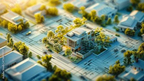 Model of a house and a settlement photo