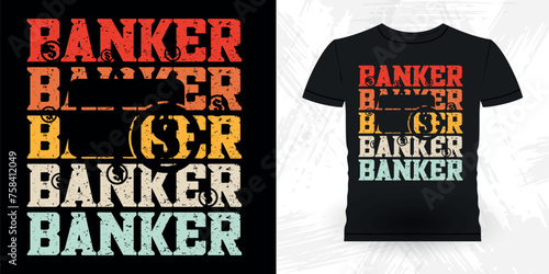 Funny Loan Officer Retro Vintage Banker T-shirt Design