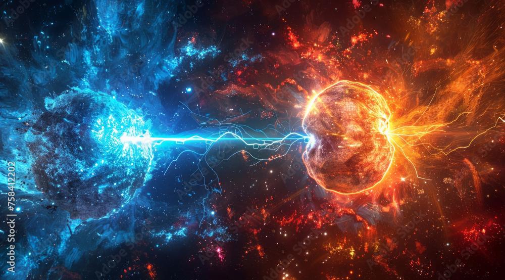 Obraz premium Space after the big bang 3d illustration of space