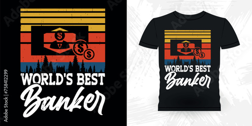 Funny Loan Officer Retro Vintage Banker T-shirt Design