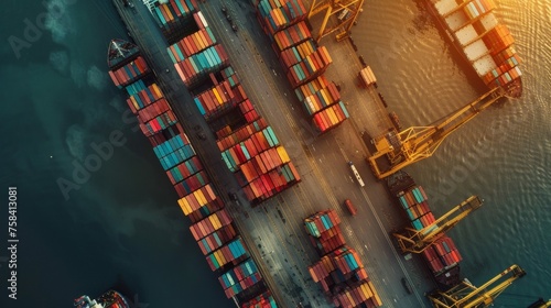 Shipping containers symbolizing global trade supply chains