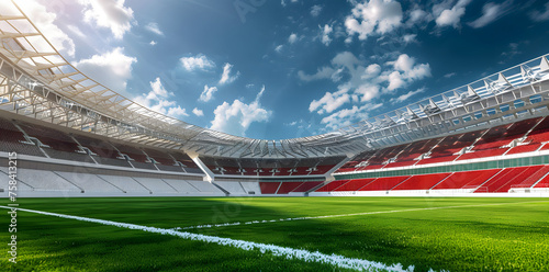 Wallpaper Mural field view of an empty modern soccer stadium Torontodigital.ca
