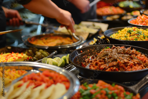 Colorful Buffet Spread at Multicultural Food Market