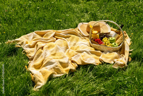 Wicker basket with tasty fo...