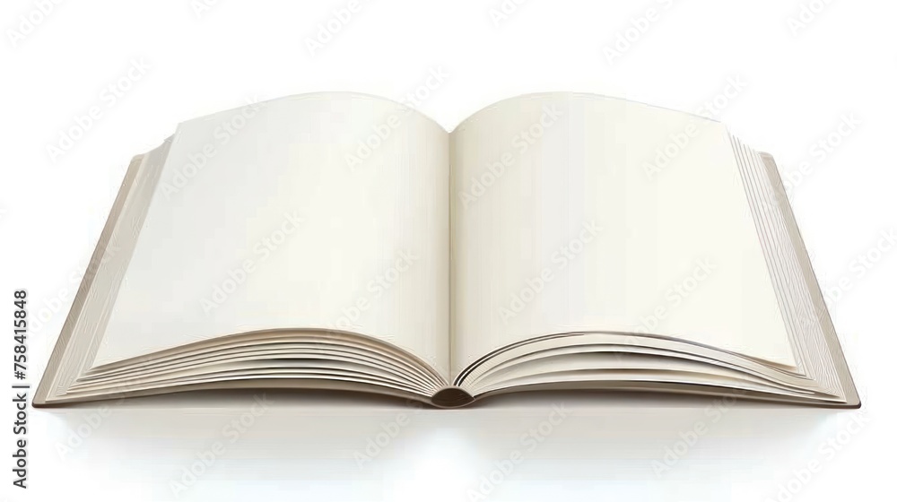 Close up a blank book cover isolated white background. AI generated image Close up a blank book cover isolated white background. AI generated image