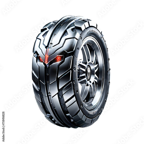 Car wheel isolated on transparent background. 3d rendering.