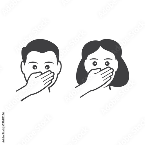 illustration of pungent smell, smell icon, vector art.