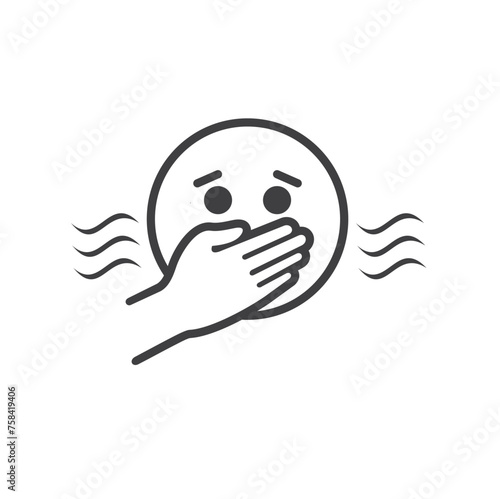 illustration of pungent smell, smell icon, vector art.