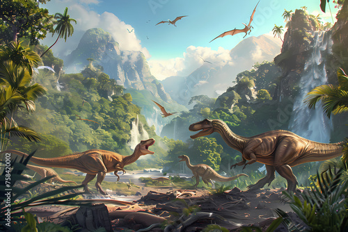fantasy illustration of dinosaurs © Jannik