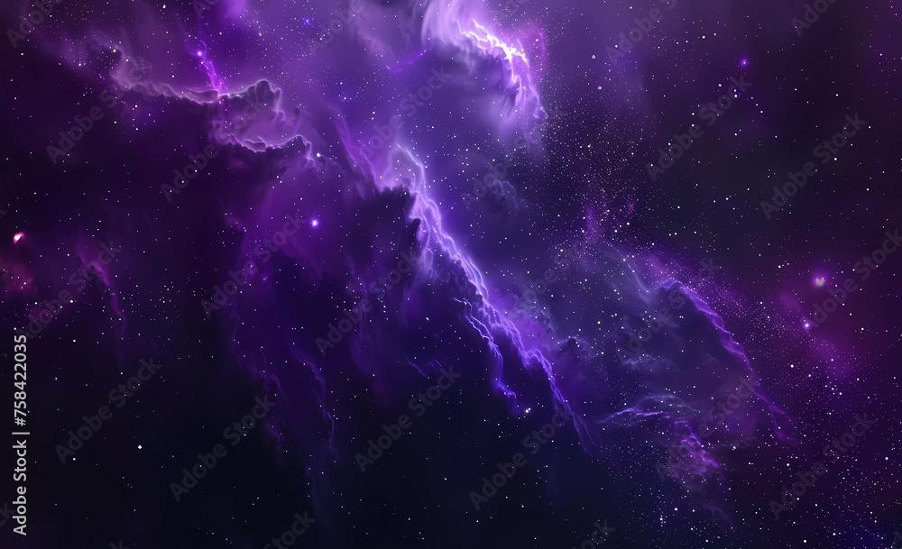 Naklejka premium abstract purple space nebula