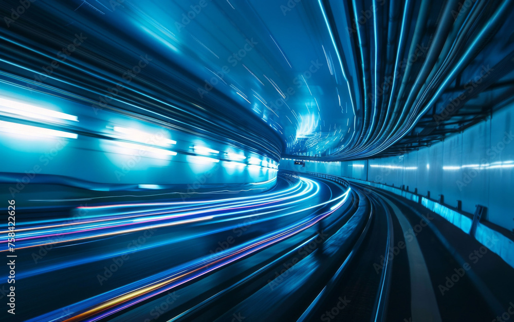 Subway tunnel with Motion blur of a city from inside, great for your design Subway tunnel with Motion blur of a city from inside, great for your design
