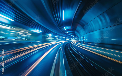 Subway tunnel with Motion blur of a city from inside, great for your design © MUS_GRAPHIC
