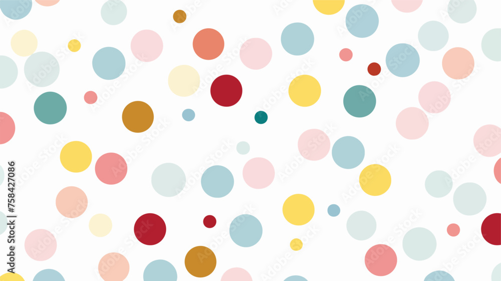 A playful pattern of mismatched polka dots in diffe
