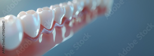 Meticulously rendered molars in a row, depicting dental perfection and hygiene.