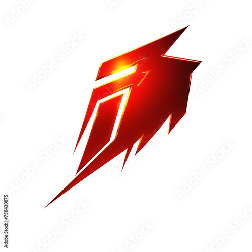 Falling red arrow on a transparent background.
