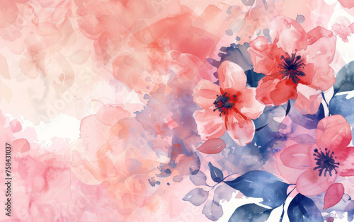 Watercolor abstract floral background