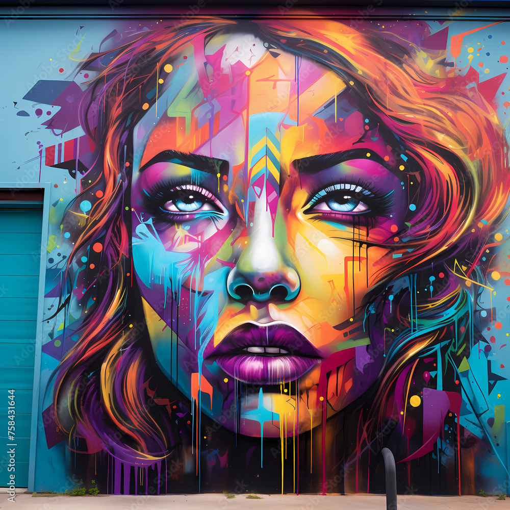 Vibrant graffiti art on an urban wall.