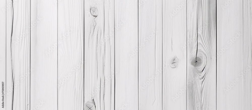 A detailed shot of a rectangular white wooden plank wall with a parallel pattern, showcasing the natural texture of the hardwood and wood stain A detailed shot of a rectangular white wooden plank wall with a parallel pattern, showcasing the natural texture of the hardwood and wood stain