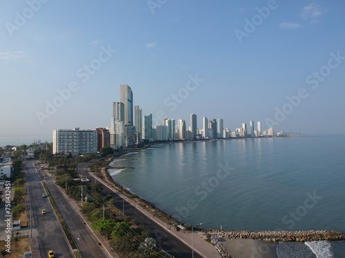 Aerial drone view of Cartagena, Colombia © FonoMariaC