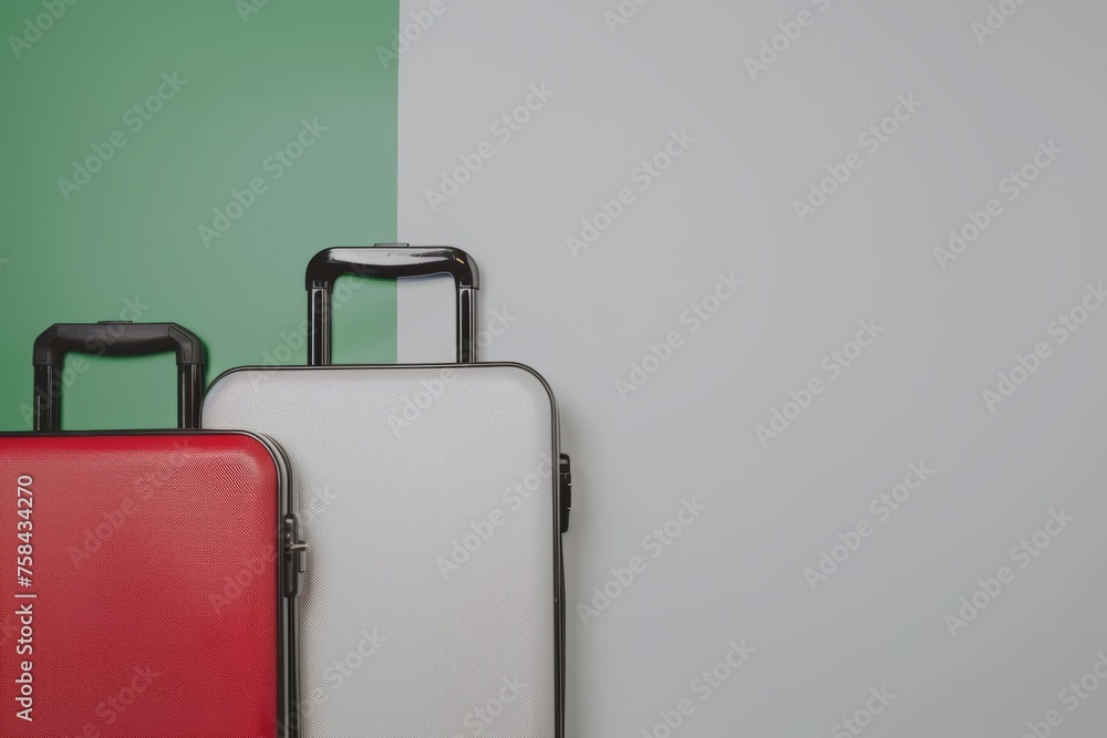 Luggage, light green, clear lines, product lens, Luggage, light green, clear lines, product lens,