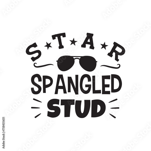 Star Spangled Stud Vector Design on White Background