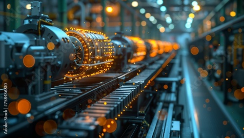 Smart sensor network in an industrial setting, illustrating real-time monitoring and predictive maintenance capabilities