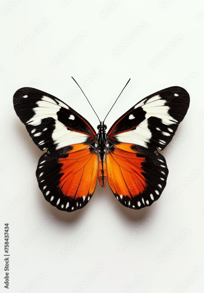 Obraz premium Vibrant butterfly with orange wings and black spots